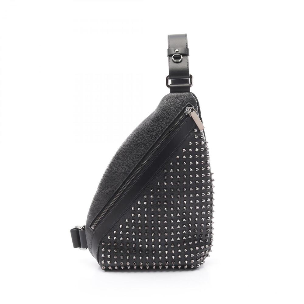 Christian Louboutin Funky Waist Bag Body Leather Canvas Black